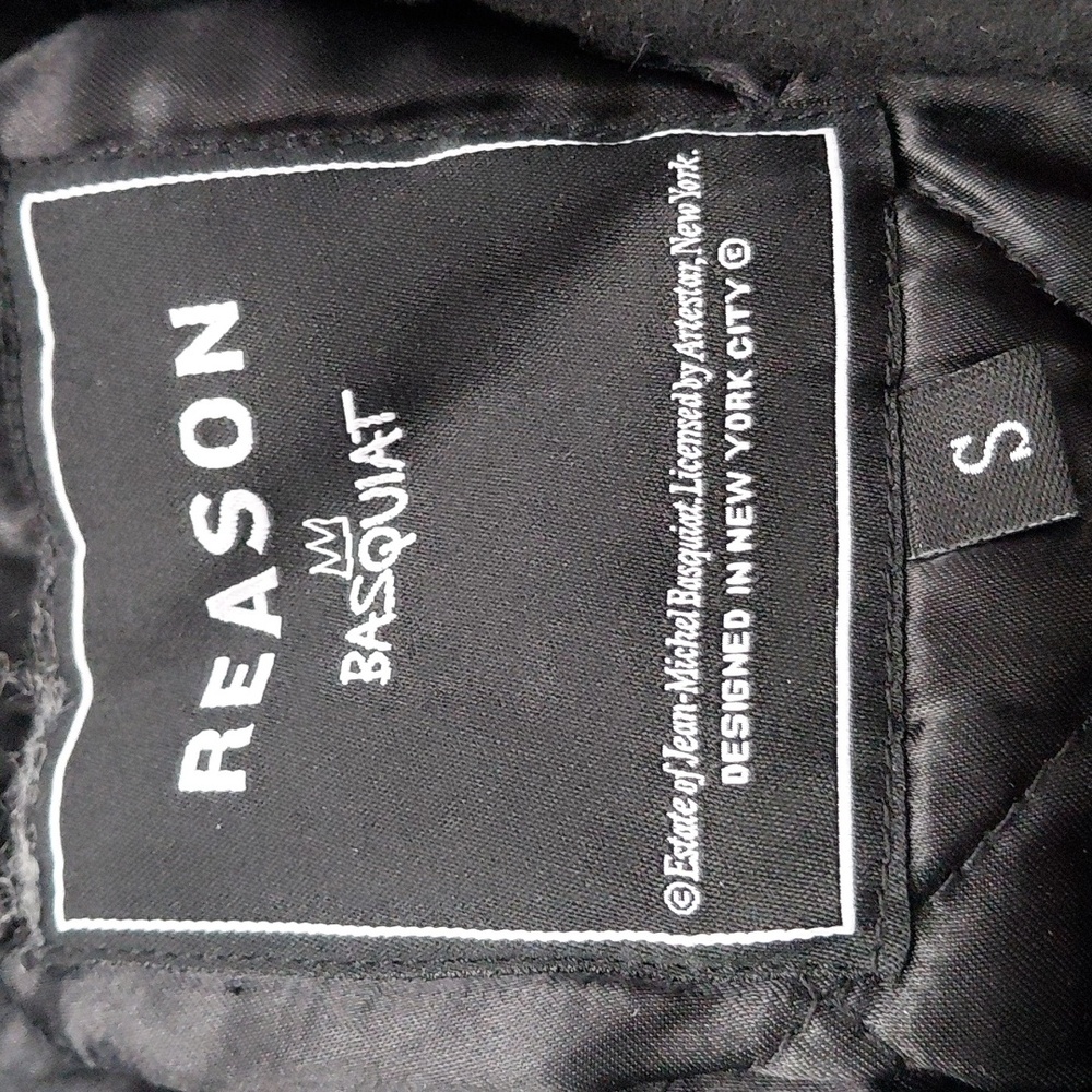 Rare Basquiat Black Wool Mid Coat With Signature And Artwork 23" Pit To Pit - Picture 2 of 16